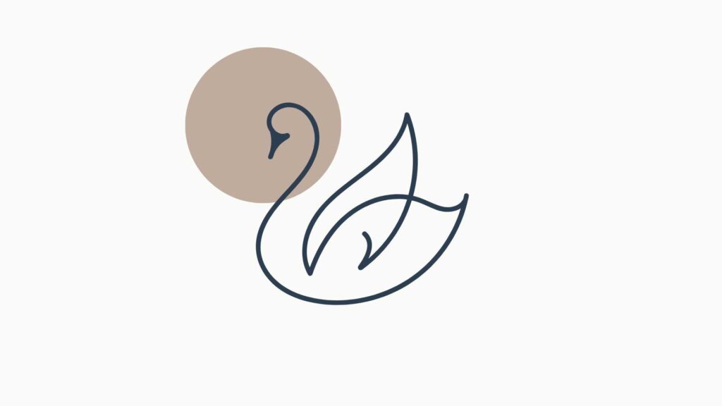 cigno stilizzato per business etiquette stile