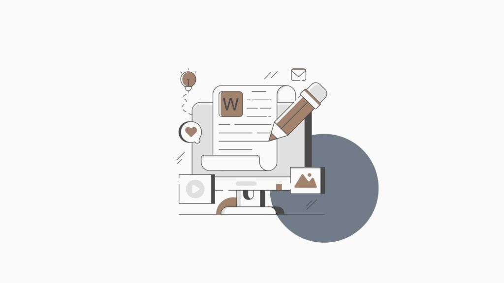 Organizational designer: illustrazione con pc e task