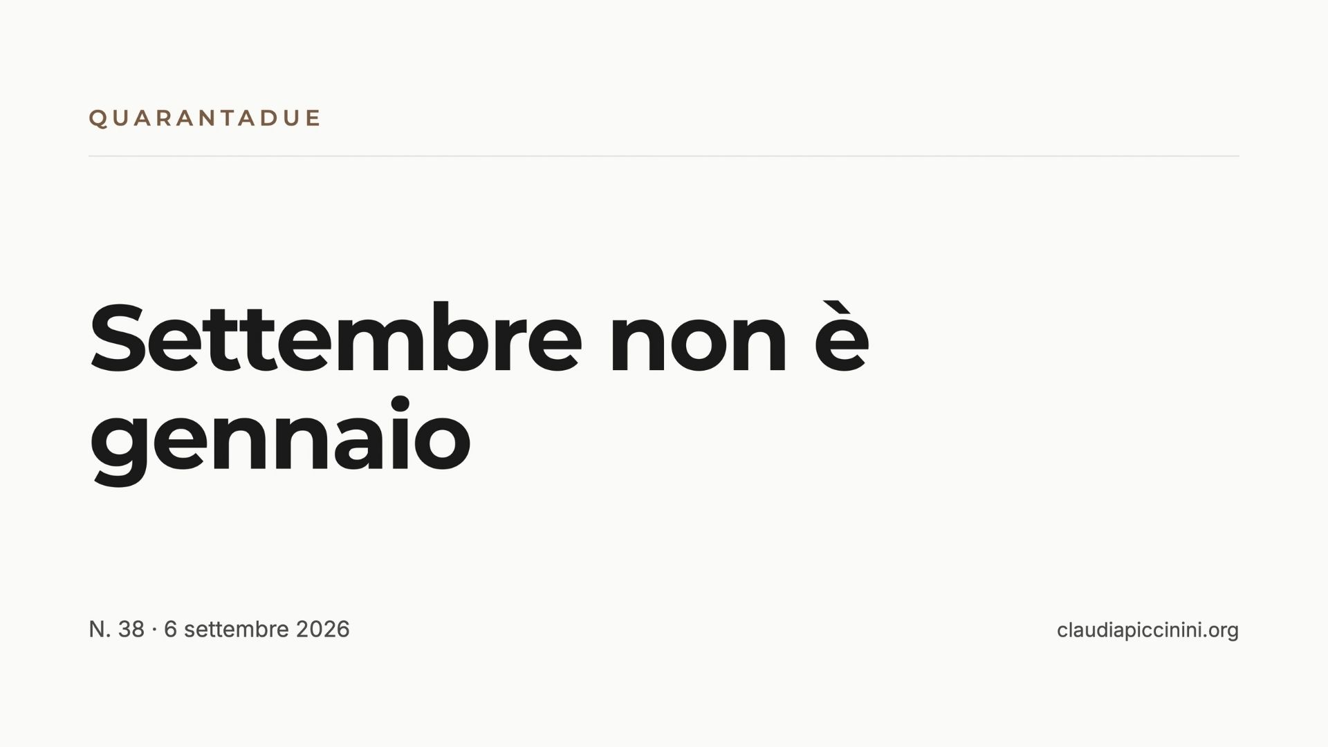 Settembre non è gennaio | Progetto Regia - newsletter n. 38